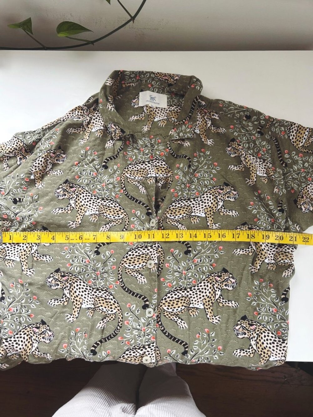 Printfresh Bagheera Leopard Print Pajama Set Green Small Organic Cotton Blend S - Picture 15 of 16